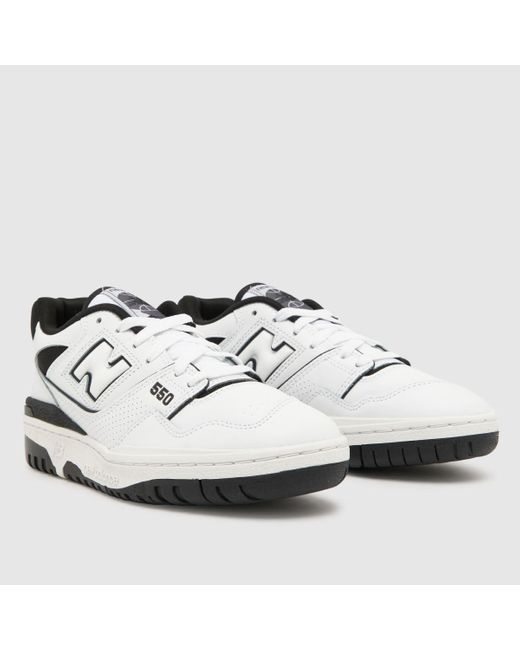 New Balance Bb550 Trainers In White & Black Lyst UK