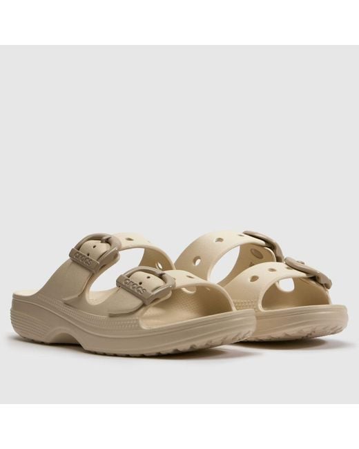 CROCSTM Natural Saturday Enamel Buckle Sandals