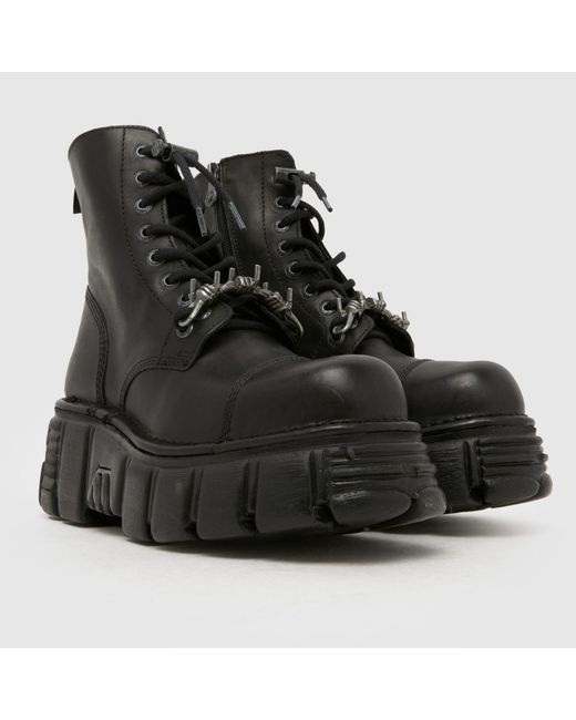 New Rock Black Barb Boots