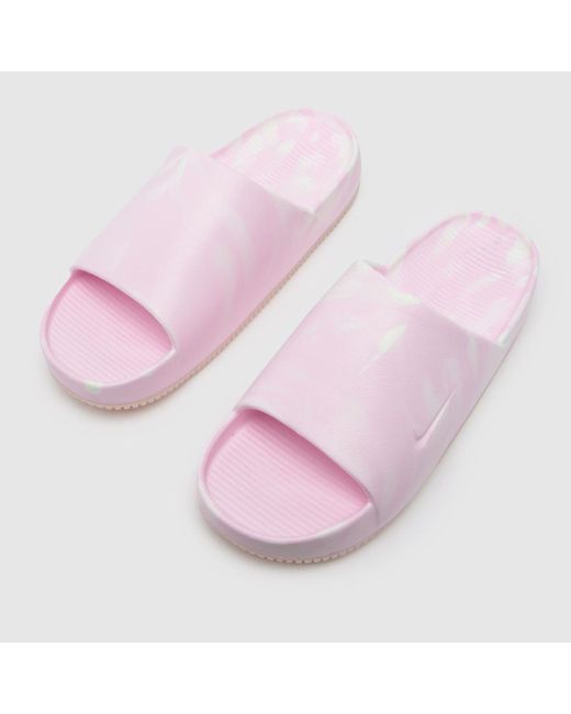Nike Pink Calm Slide Sandals In