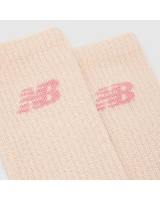 New Balance Pink Everyday Midcalf Socks 3Pk