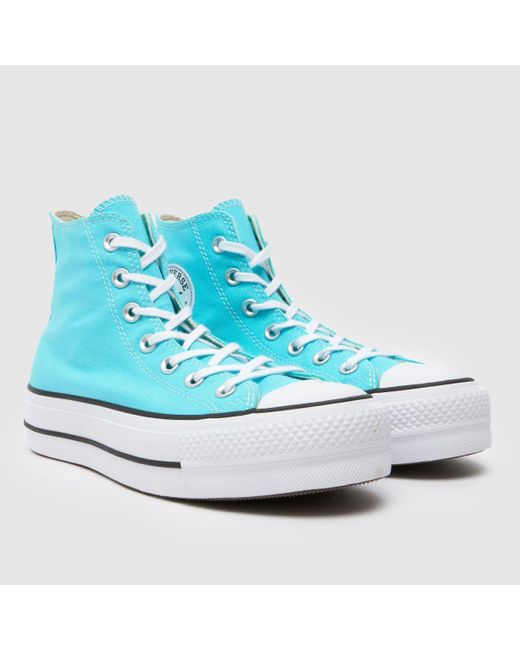 Converse Blue All Star Lift Hi Trainers In