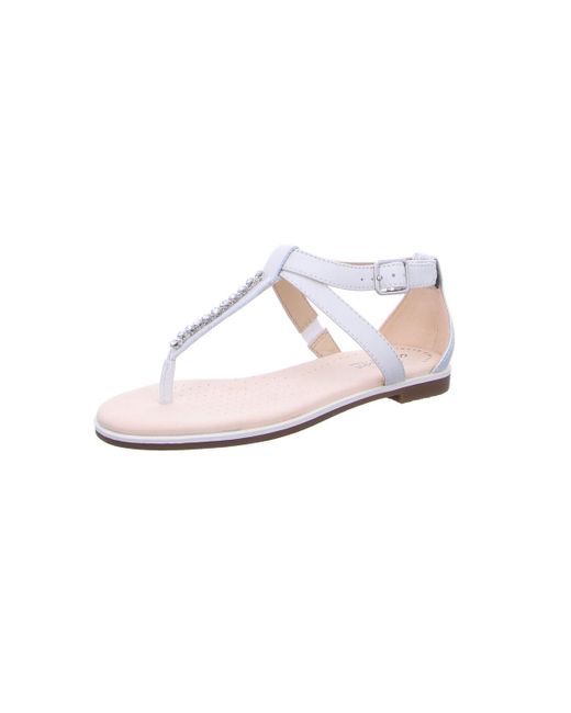 Clarks White Bay Poppy-Zehensand. Weiß