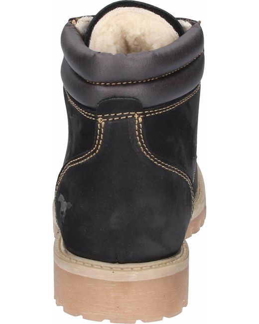 Mustang Black Leder Stiefelette