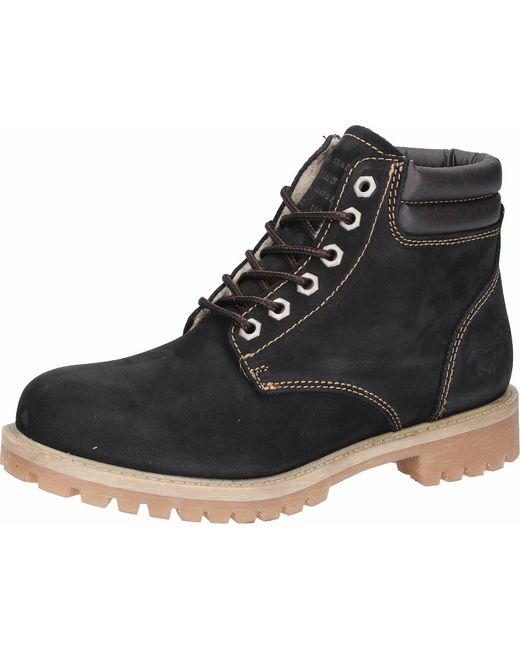 Mustang Black Leder Stiefelette
