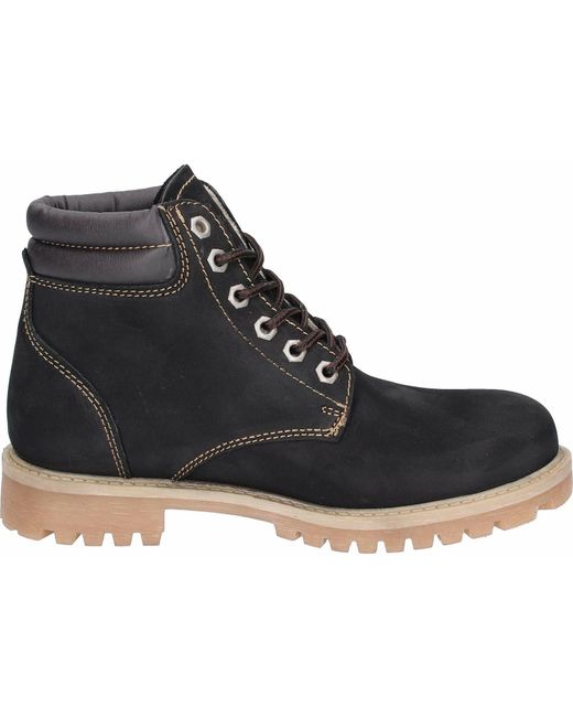 Mustang Black Leder Stiefelette