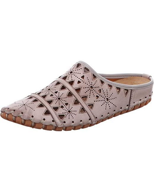 Gemini Black Damen Pantolette Sabot Leder Clog Cutouts 031195-02