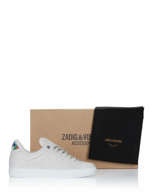 Zadig & Voltaire White Zadig Voltaire La Flash Folk Beads Schuhe