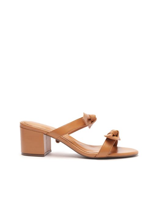 SCHUTZ SHOES Alia Mid Block Nappa Leather Sandal in Brown | Lyst
