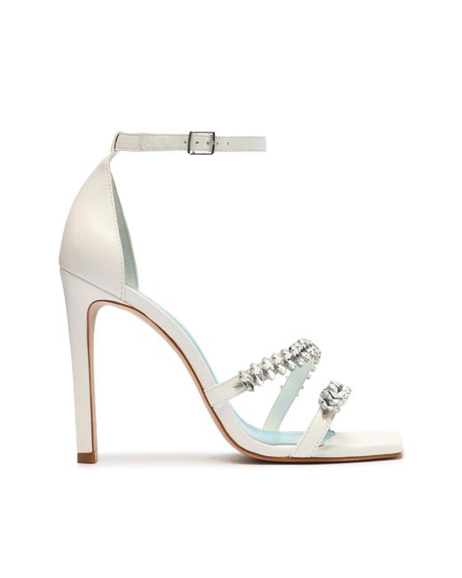 SCHUTZ SHOES Linsey Nappa Leather Sandal in White | Lyst