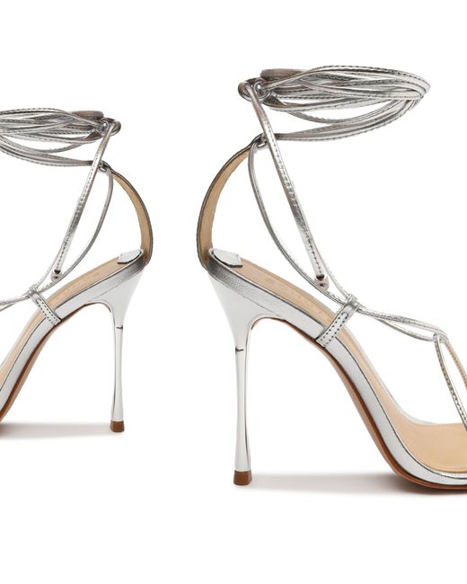 SCHUTZ SHOES Adeline Crystal Metallic Sandal in White Lyst