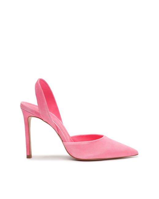 SCHUTZ SHOES Lou Sling Suede Pump in Pink | Lyst