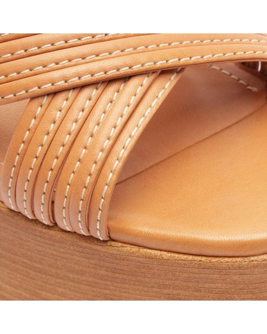 SCHUTZ SHOES Marcela Atanado Leather Sandal in Brown | Lyst