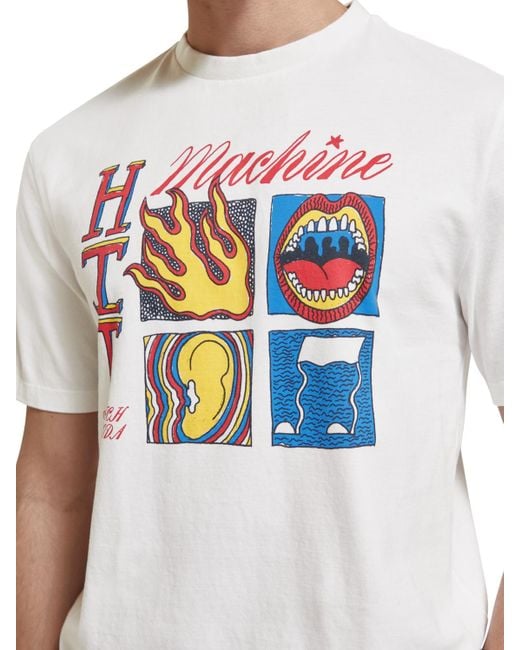 Scotch & Soda White Hit Machine Printed T-Shirt for men