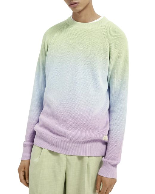 Scotch & Soda Multicolor Dip-Dyed Ribbed Knit Sweater for men