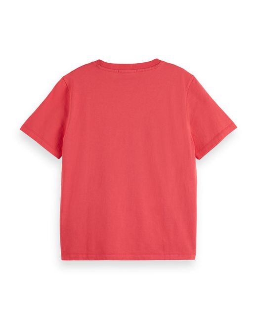 Scotch & Soda Pink Regular Fit Front Artwork T-Shirt