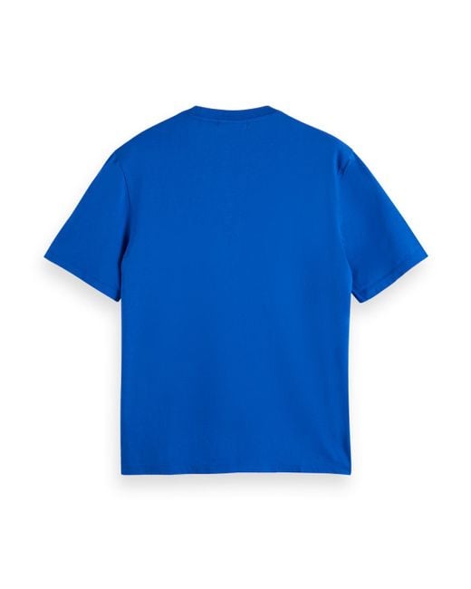 Scotch & Soda Blue 'Left Chest Artwork T-Shirt for men