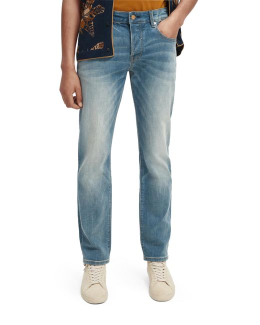 Scotch & Soda Blue Ralston Regular-Slim Fit Jeans for men