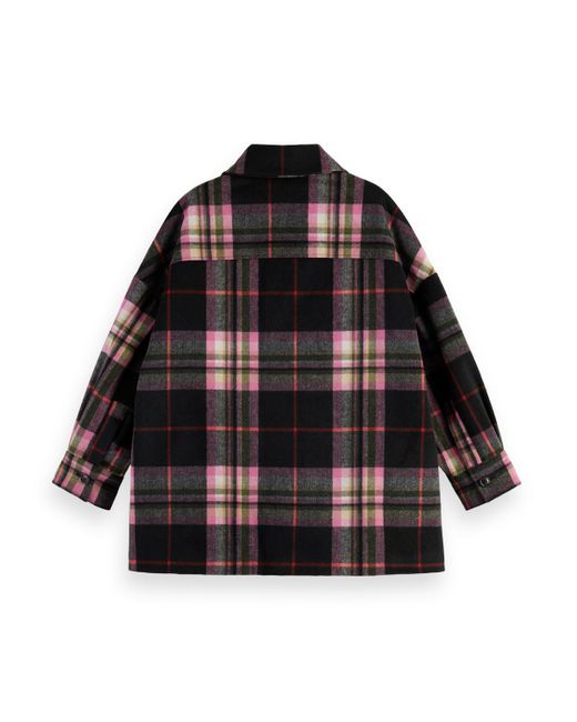 Scotch & Soda Multicolor 'Padded Checked Wool-Blended Overshirt