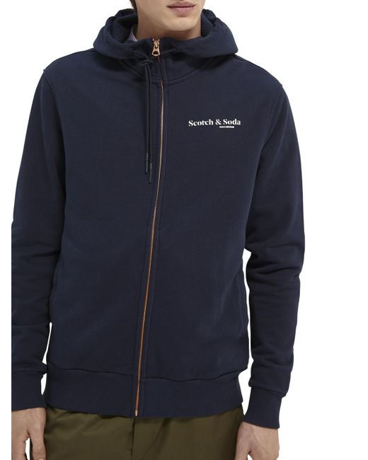 Scotch & Soda Blue Relaxed-Fit Hoodie for men