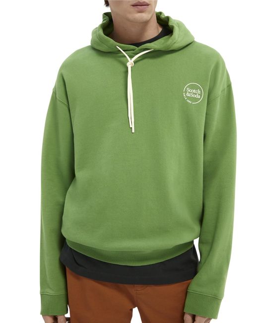 Scotch & Soda Green 'Relaxed-Fit Hoodie for men