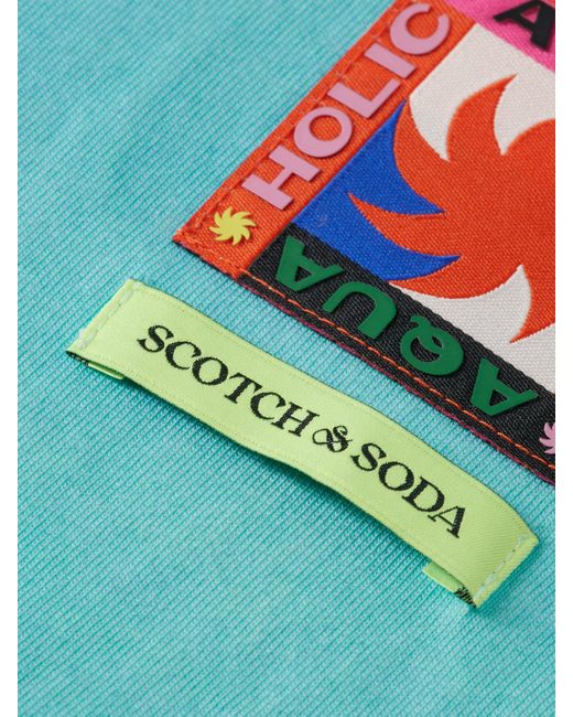 Scotch & Soda Blue 'Two Colour Sprayed T-Shirt for men