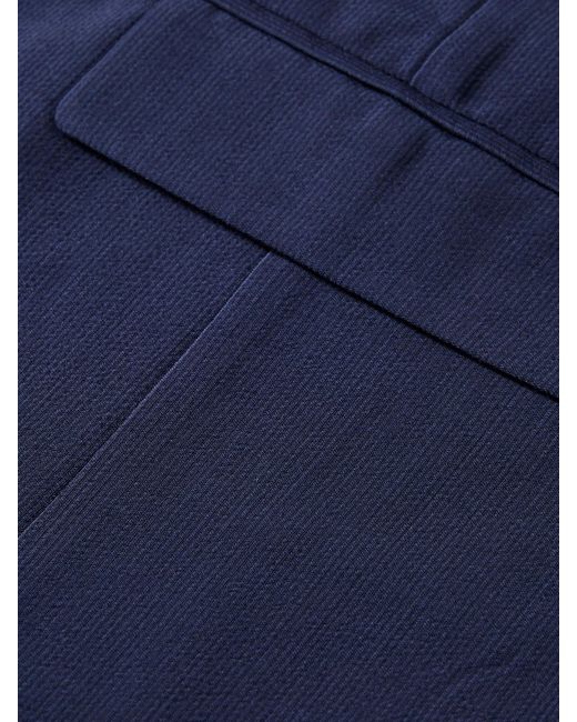 Scotch & Soda Blue 'Pinstriped Fine Wool-Blend Seersucker Blazer for men