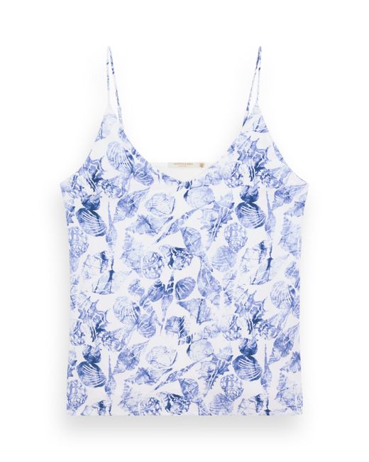Scotch & Soda Blue Camisole Woven Front Jersey Back