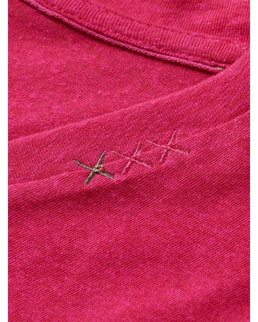 Scotch & Soda Pink 'Embroidered Detail V-Neck T-Shirt