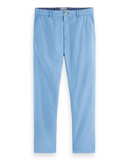 Scotch & Soda Blue Fave Garment-Dyed Organic Chino Pants for men