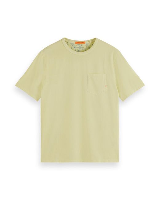 Scotch & Soda Yellow 'Garment Dye Pocket T-Shirt for men