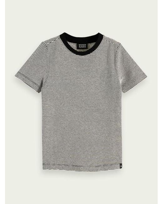 T-shirt classique rayé tissé-teint Scotch & Soda en coloris Gray