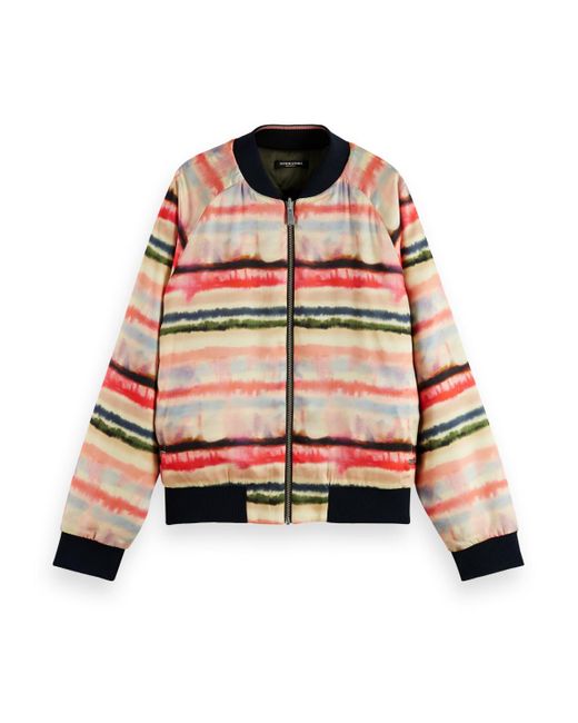 Scotch & Soda Multicolor Embroidered Reversible Bomber Jacket