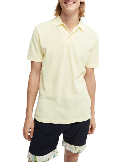 Scotch & Soda Natural Two-Tone Knitted Polo for men