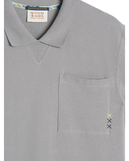 Scotch & Soda Gray 'Chest Pocket Polo Shirt for men