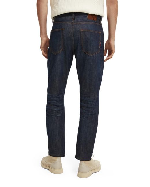 Scotch & Soda Blue Dean Loose Tapered Jeans for men
