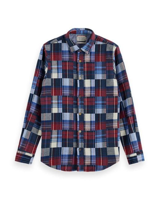 Scotch & Soda Blue 'Flannel Check Shirt for men