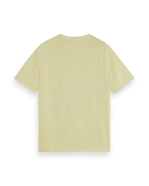 Scotch & Soda Yellow 'Garment Dye Pocket T-Shirt for men