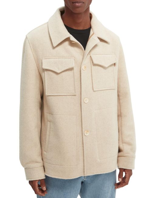 Scotch & Soda Natural Relaxed Fit Wool-Blended Overshirt