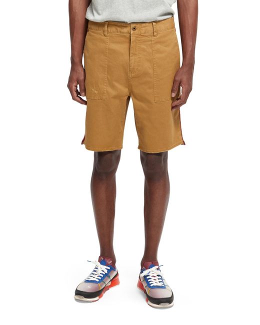 Scotch & Soda Natural Relaxed-Fit Organic Cotton Shorts With Tape Detail for men