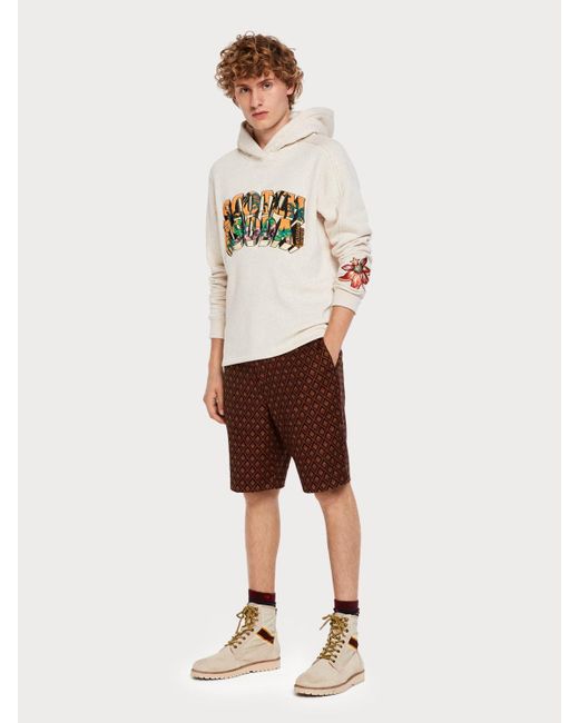 Scotch & Soda Multicolor Tropical Embroidery Hoodie for men
