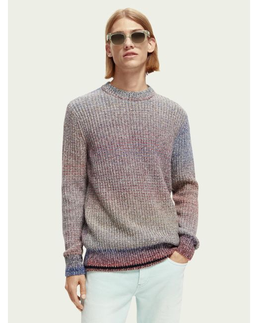 Scotch & Soda Gradient Rib-knit Sweater in Gray for Men | Lyst