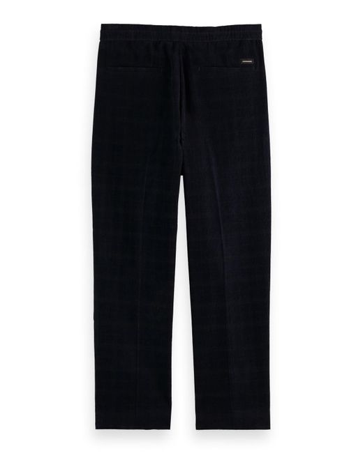 Scotch & Soda Black The Fave Regular Tapered-Fit Corduroy Jogger Pants for men