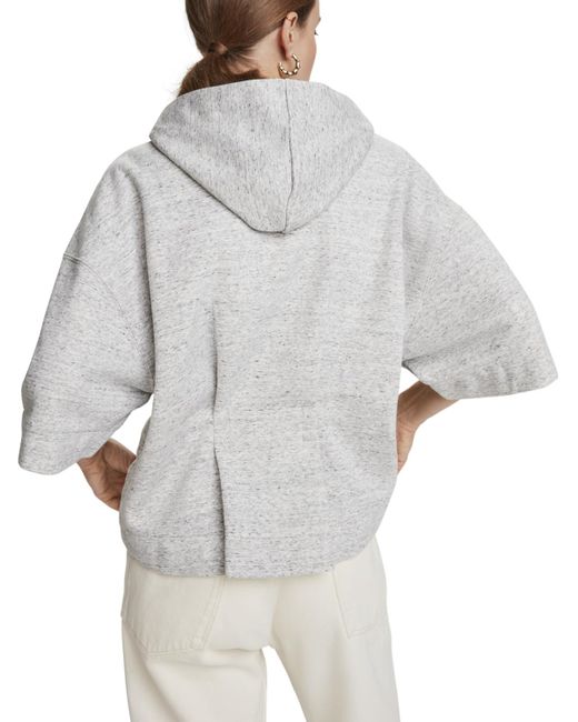 Scotch & Soda Gray 100% Cotton Short Sleeve Poncho-Style Sweatshirt