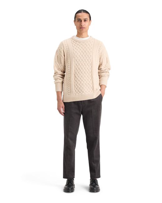 Scotch Soda Drop Shoulder Chenille Cable Knit Sweater in Natural for Men Lyst