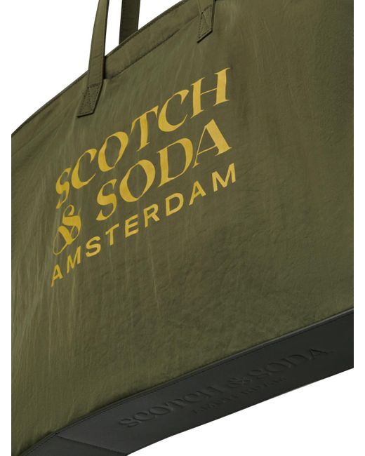 Scotch & Soda Green The Centraal Foldaway Tote Bag