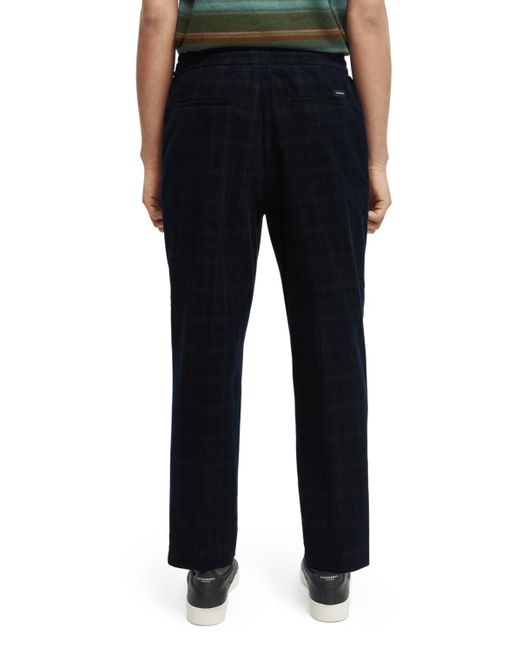 Scotch & Soda Black The Fave Regular Tapered-Fit Corduroy Jogger Pants for men