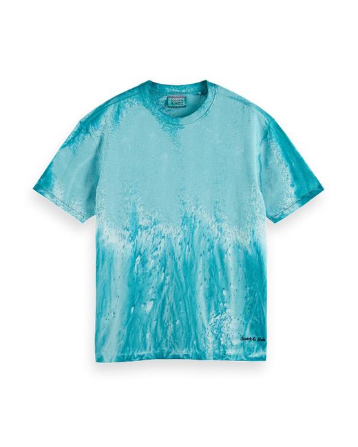 Scotch & Soda Blue 'Oil Dye T-Shirt for men