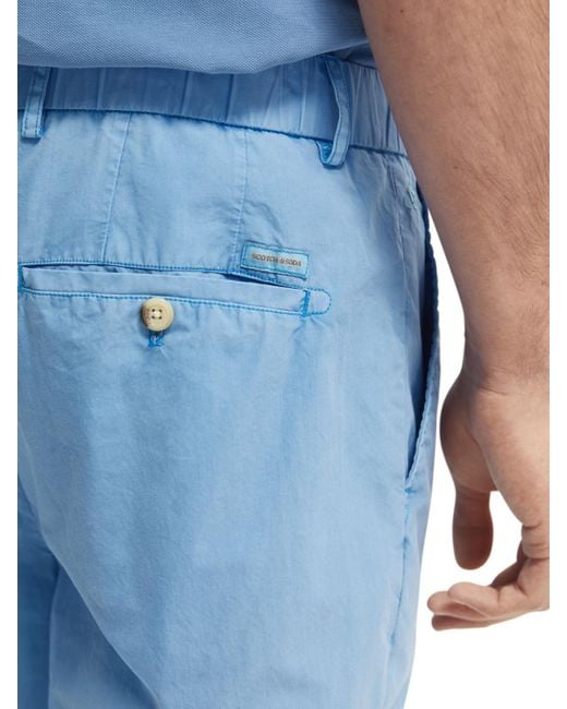Scotch & Soda Blue Fave Garment-Dyed Organic Chino Pants for men