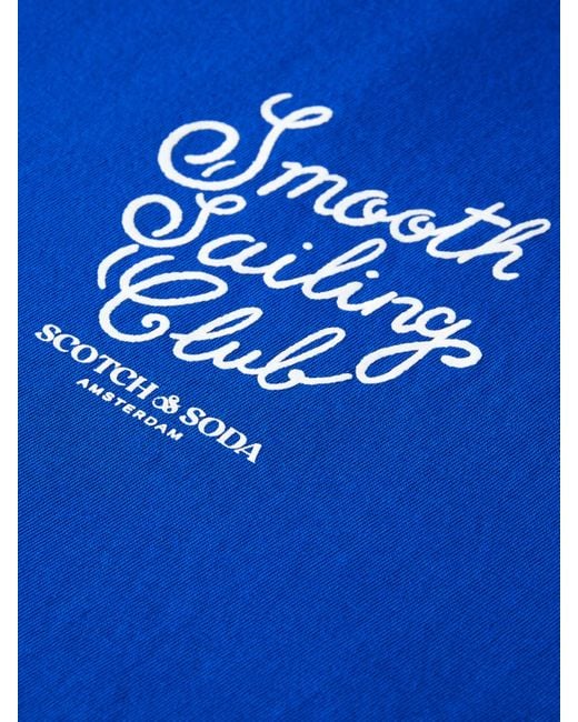 Scotch & Soda Blue 'Left Chest Artwork T-Shirt for men